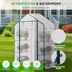Yesker Greenhouse 57"x29"x77" Walk in Green House - Large Outdoor/Indoor Greenhouses with 4 Shelves Waterproof PE Cover & Windows, Portable Greenhouse Kit for Winter Backyard Gardening Patio, White - Image 4