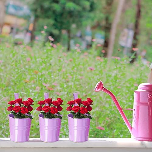 Railing Planters with Drainage Holes, 10 Pack 6.3" x 4.7" x 5.3" Iron Hanging Flower Pots with Removable Hooks for Balcony Fence Garden Suitable Indoor Outdoor, Plant Hanger, 10 Colors - Image 6