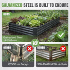 INNO STAGE 2 Pack 8×4×1FT Galvanized Metal Raised Garden Planter Bed, Grey - Image 3
