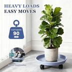 Circloophs 5 Packs Plastic Plant Caddy with Wheels 12 Inches Heavy-duty Rolling Plant Stands with Casters Plant Roller Base for Moving Heavy Plant Pots Indoor and Outdoor Plant Mover Saucers, Grey - Image 4