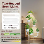 Homsorout Corner Plant Stand with Grow Light - 6 Tier Plant Stand Indoor Square Metal Plant Shelf with Adjustable Light, Plant Organizer for Living Room, Garden, Home Decor, Maple - Image 5