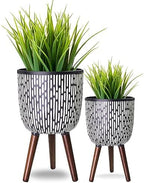 2 Set Plant Pot with Stand 10 & 12 inches with Legs for Indoor Plants by Opnons