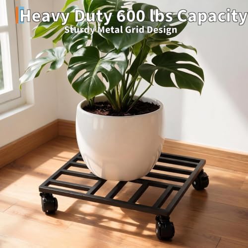 Garvee Plant Caddy with Wheels Heavy Duty 22" 2 PC Rolling Plant Stand - Image 4