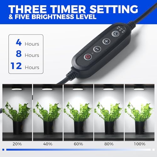 Barrina OG09 Puck Grow Light, 36W(4 x 9W), 5000K, Timer, 4 Packs, Black - Image 4