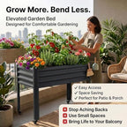 Rolling Raised Garden Bed 2'x 4' with Legs & Storage Shelf, 700 lb Capacity Elevated Planter Box for Vegetables, Flowers & Herbs, for Patio & Porch - Modern Gray - Image 2