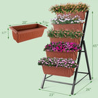 TEANDE Vertical Raised Garden Bed, 5-Tier Elevated Planter Box w/Drainage System & 4 Hooks for Herbs Vegetables Flowers, Vertical Garden Planter for Patio Yard Indoor Outdoor - Image 5