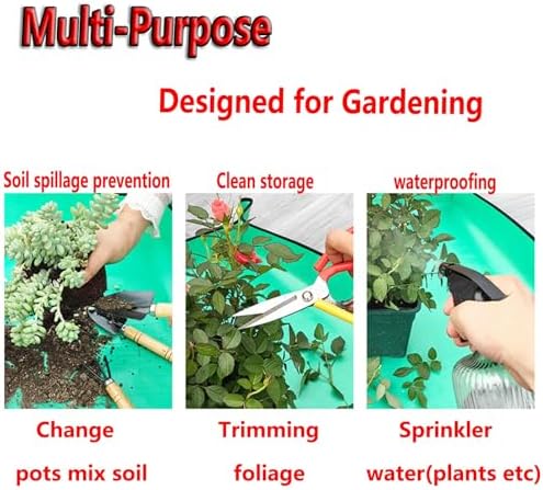 Indoor Plant Gardening Mat, Repotting Matfor Indoor Plant Transplants and Soil Control, Thickened Waterproof Garden Mat (Color : Black, Size : 39.3 * 47.2inch) - Image 3