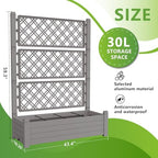 Vixzen 59" Tall Raised Garden Bed,Outdoor Large Resin Planter Box with Trellis and Drain Plug for Climbing Plants,Easy to Assemble,Water Monitor Grey, 43.43"×18.27"×59.29" - Image 3
