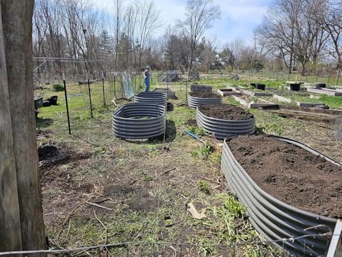 Anleolife 8x4x1.5ft Oval Galvanized Raised Garden Bed, Quartz Grey - Image 5