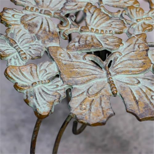 Outdoor Cast Iron Flower Stand, Heavy Duty Cast Iron Potted Plant Stand,Garden Potting Bench Table,Round Potted Plant Stand Rack,Decorative Flower Pot Holder,for Home Garden,Green,Large - Image 4