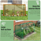 GIANTEX Raised Garden Bed with Cover, Wood Elevated Planter Box with Legs & Mini Greenhouse, Waterproof Sun-Protective PE Green House Cover, Outdoor Use for Fruit Vegetable Flower Herb (Green+Gray) - Image 7