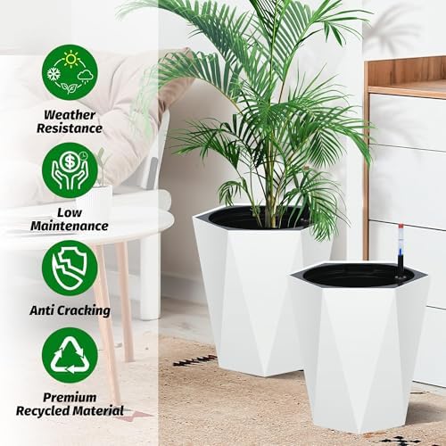 16" Self Watering Planters, Self Watering Pots for Indoor Plants - Image 3