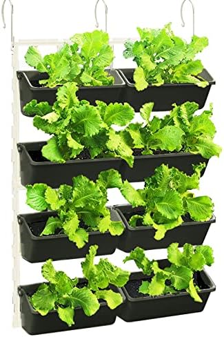 8 Pockets Garden Vertical Planter, 4 Tier Wall Mounted Hanging Planter Flower Garden Care Set For Flowers, Vegetables Or Herb Garden Indoor Outdoor Hanger Wall Hanging Home Decor (Army Green) by Cbhfmljd