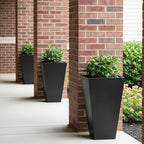 Worth 20" Tall Planters Set of 2, Black Tall Plant Pots for Indoor Outdoor - Image 4
