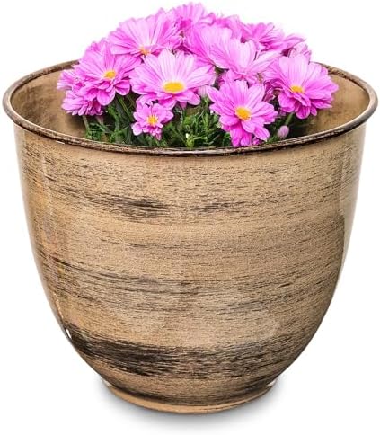 Headwind Glazed Ironstone Hamilton Collection Decorative Plant Pot – 14" Sandstone Beige Pot – Lightweight & Durable with Drainage Flower Pots for Indoor Plants & Outdoor Planter Use by Robert Allen by Headwind