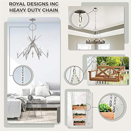 Royal Designs, Inc. LC-2001-PB-6-2 Heavy Duty Lighting Fixture Chain, Extendable up to 6ft, 60-Pound Weight Capacity, Polished Brass, Set of 2 - Image 7