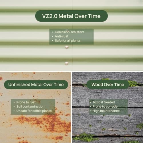 Vego garden Elevated Raised Garden Bed, 1.5' x 5.5' Outdoor Planters Boxes with Legs & Storage Rack for Patio, 750 Lbs Weight Capacity, Raised Beds for Gardening Herbs Vegetables, Modern Gray - Image 7