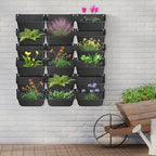 Hanging Vertical Wall Planter, 18 Pack Vertical Garden Planter, for Patio Outdoor Decor, Home Black Plastic Balcony Pot - Image 4