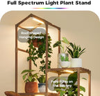 Bamworld Tall Corner Plant Stands with Grow Lights Indoor Outdoor Plant Shelves for Multiple Plants Display Haning Planter Living Room Pation Garden Decor - Image 3