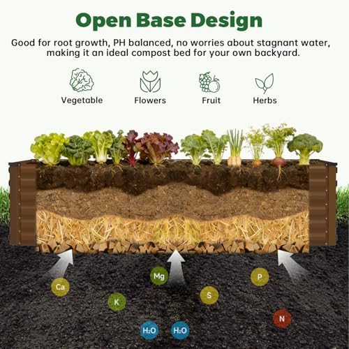 NAVINE 8x4x3ft Outdoor Metal Raised Garden Bed, Metal Planter Box, 2-Pack - Image 7