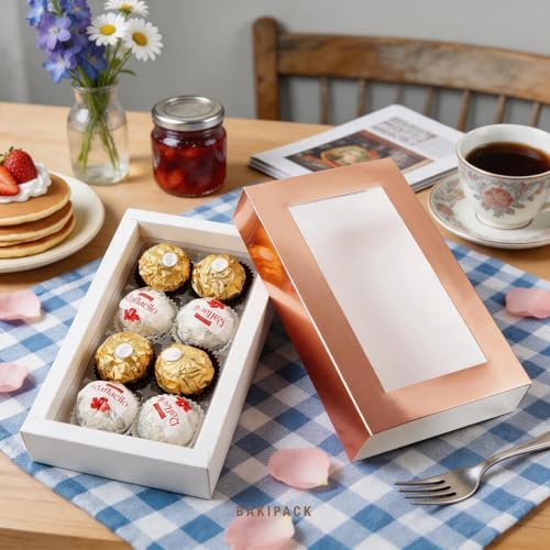 20 Rose Gold Truffle Boxes, Chocolate Box Packaging, Candy Boxes - Image 4