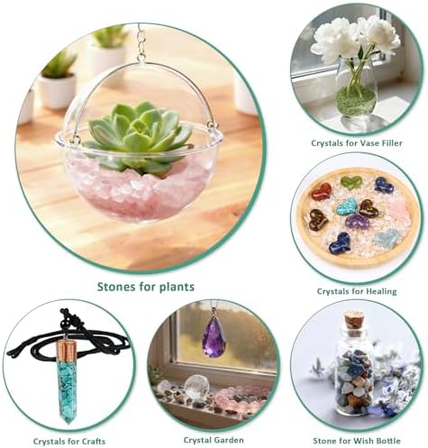 rockcloud Red Jasper Chips Healing Crystal with Terrarium Container - Image 2