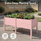 Best Choice Products 72" x 24" x 30" Raised Garden Bed with Extra Deep 16" Depth, Elevated Wood Planter Box Stand for Backyard, Patio, Balcony, Natural Fir Wood - Pink - Image 3
