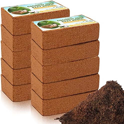 Legigo 10Pack Organic Coco Coir Brick for Plants, Natural Coconut Coir Soil by Legigo