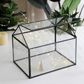 Large Glass Geometric Terrarium Container Tabletop Large Close House Shape Box Planter for Succulent Plant Moss Fern with Swing Lid Black Decor 12 x 9 x 10 inches, No Plants Included by Purzest