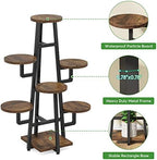 LITTLE TREE 7 Tier Plant Stand Indoor Tall Plant Shelf Corner Plant Pots Holder Rack Flower Stand for Living Room Balcony Garden, Rustic Brown - Image 4