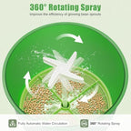 Bean Sprouts Machine 110V, 2 Layers Smart Automatic Bean Sprouts Maker with 3 Seasonal Modes & 360° Rotating Spray, Bean Sprouts Growing kit for Radish Cabbage Vegetable Seedlings - Image 3
