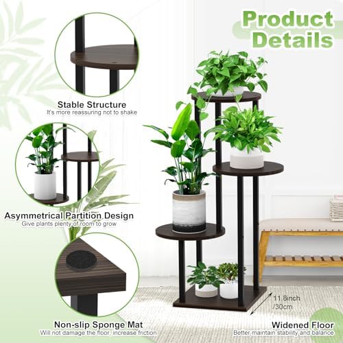 4 Tier Plant Stand Indoor Corner Tall Shelf for Multiple Plants - Image 3