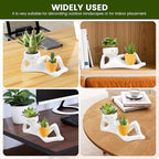 Lazy Guy Planter Resin Planter Pot Efficient Drainage Greenery Vase Container Easy Maintenance Ornament for Decor(White) - Image 7