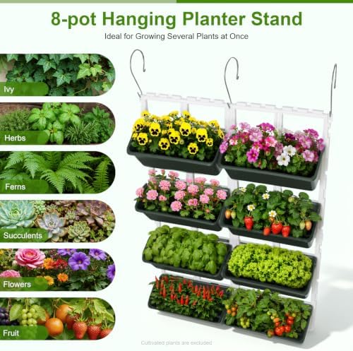 8 Pockets Hanging Planter, Removable Vertical Garden Wall Planter - Image 6