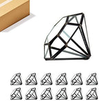 WGV Geometric Planter Terrarium Bulk, Width 5.3" Height 6" Clear Glass Black Frame DIY Succulent air Plant Miniature Fairy Garden Windowsill Tabletop Decor, Diamond 12 Pieces by WGVInternational-OpusGlassware