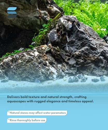 SubstrateSource Natural Aquarium Stones - Neutral Gray with Cream & Brown Accents, Weathered Layered Aquascaping Rocks for Canyon Builds, Betta Fish Tank, Cichlids & Reptile Enclosure - Rhino, 10 LB - Image 3