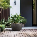 Kante Accent Round Bowl Vintage BRN Concrete Planter 15.7" Dia, Outdoor - Image 3