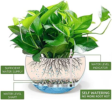 Dexceder 10.5 Inch Self Watering Hanging Planter (White) - Image 2