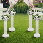 Wedding Roman Columns 34.65" Heart-Shaped Plastic Stand Roman Pillar Greek Column Plant Stand Elegant Wedding Event Party Decorative Column Pedestal Flower Holder (Type B, 4Pcs, 10.63x34.65 Inch) - Image 3