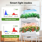 Ahopegarden Indoor Garden Hydroponics Growing System Kit: 66 Pods Plant Herb Garden Germination Kit with LED Grow Light, 30L Large Capacity Kitchen Hydroponics Planter Grower for Vegetable Fruit - Image 4