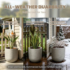 Kante Weathered Concrete Planter 11" Dia All-Weather Round Small Pot - Image 3
