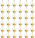 Sziqiqi Hanging Glass Globes Orbs Tea Light Candle Holders with Flameless LED Tealight for Wedding Ornaments, Wedding Birthday Christmas Party Centerpiece Accessory 2.36inch 30pcs +6 Extra by SZIQIQI