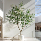 10FT Artificial Olive Tree with Realistic Leaves & Natural Trunk, Faux Silk Olive Plant in White Planter, Tall Fake Tree for Modern Home Office Living Room Entryway Corner Decor, Maintenance Free - Image 6