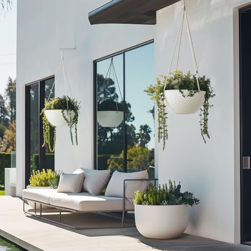 LA JOLIE MUSE Large Hanging Planters for Outdoor Plants, Set of 2 13.2 Inch - Image 3