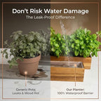 zaqro 17” Wooden Planter Boxes Set of 2 - Acacia Herb Planter Indoor - Image 3