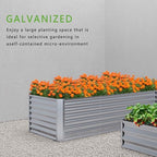 2PCS 6x2x1FT Galvanized Raised Garden Bed,Planter Raised Beds-Metal Garden Box,Large Plant for Outdoor Planting, Vegetables Bed，Flower,herb-Silver - Image 6