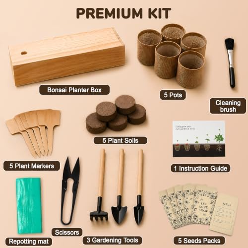 Bonsai Tree Kit - Bonsai Starter Kit with 5 Unique Japanese Bonsai Seeds - Image 5