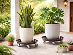 Planterhoma 4 Packs 16 Inch Metal Plant Caddy with Wheels Extra-Large Rolling Plant Stand Heavy-Duty Iron Plant Dolly Casters for Indoor Outdoor Flower Pot Mover Roller Coasters, Copper - Image 6