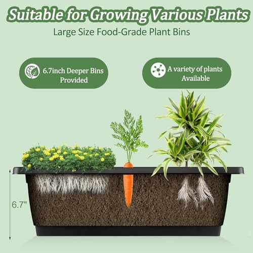 TEANDE Vertical Raised Garden Bed with Wheels & Shelves, 5-Tier Elevated Planter Box w/Drainage System & 4 Hooks for Herbs Vegetables Flowers, Vertical Garden Planter for Patio Yard Indoor Outdoor - Image 3
