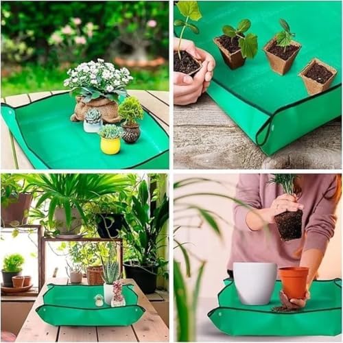 Waterproof Foldable Planting Mat Garden Potting Pad for Flowerpot Transplanting Mixing Soil Plant Pruning Tool for Indoor Plant Repotting(100x100cm) - Image 7